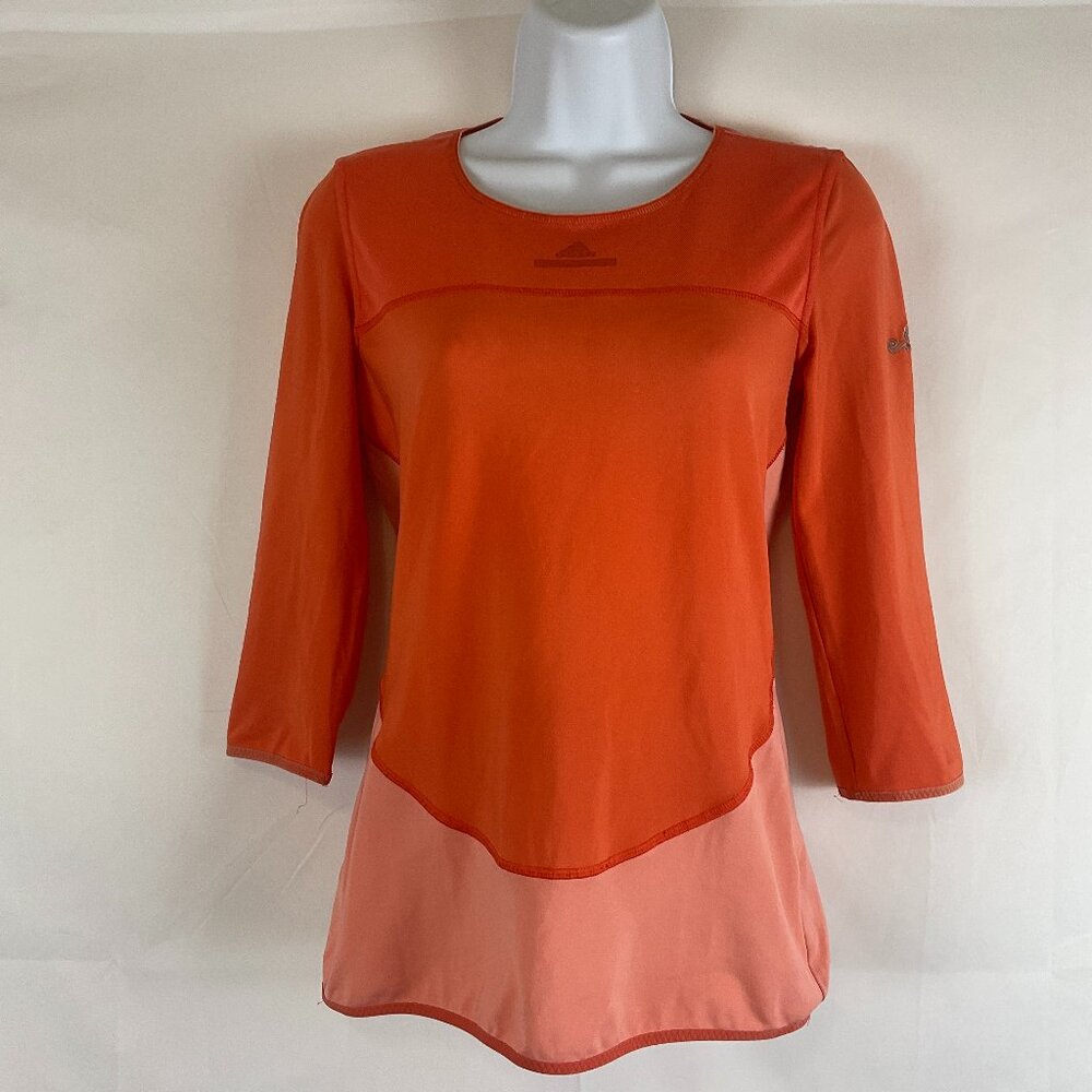 Stella McCartney Barricade Adidas Top XS Orange Long 3/4 Sleeve Color Block